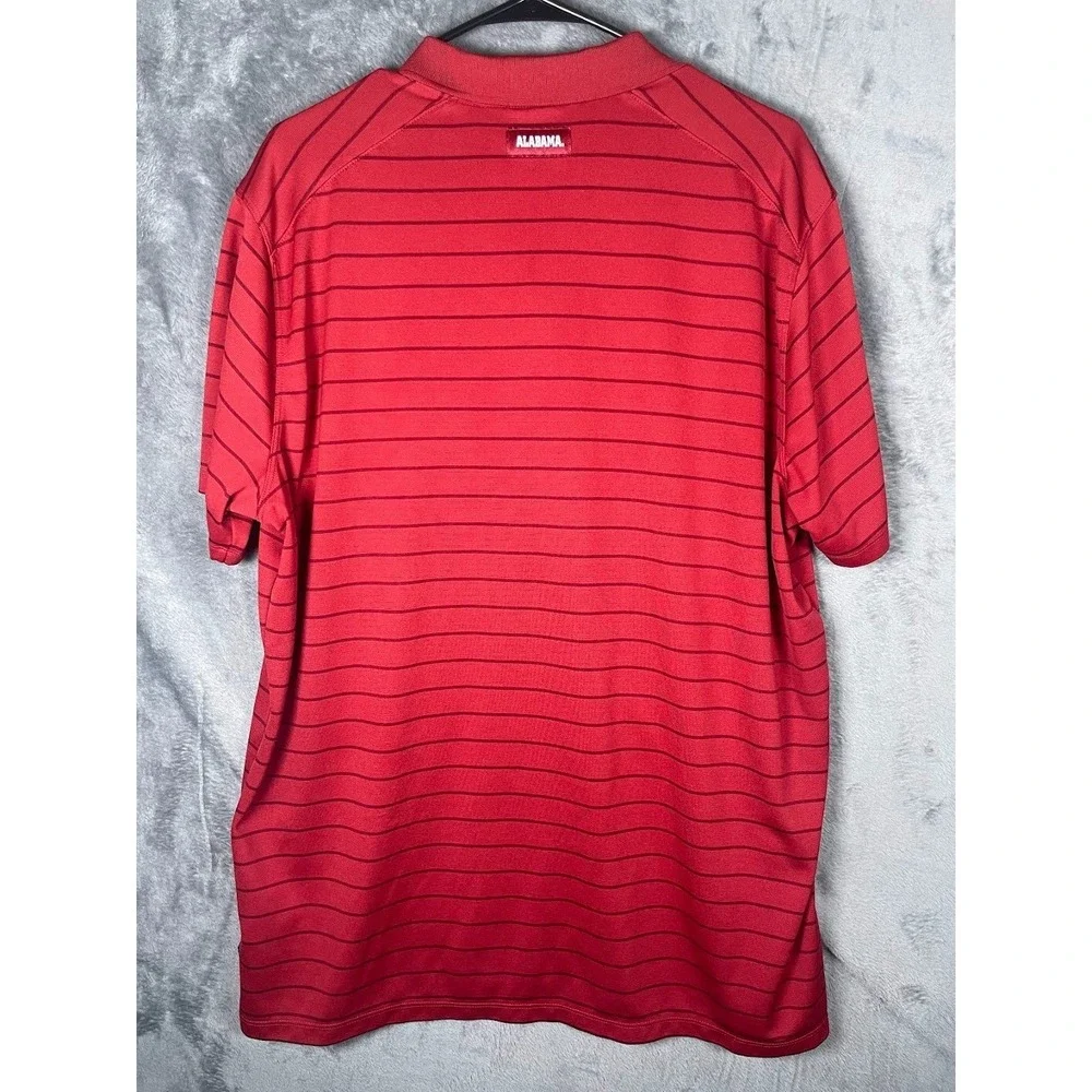 Nike Alabama Crimson Tide Men's Polo Shirt Red Striped Size XL